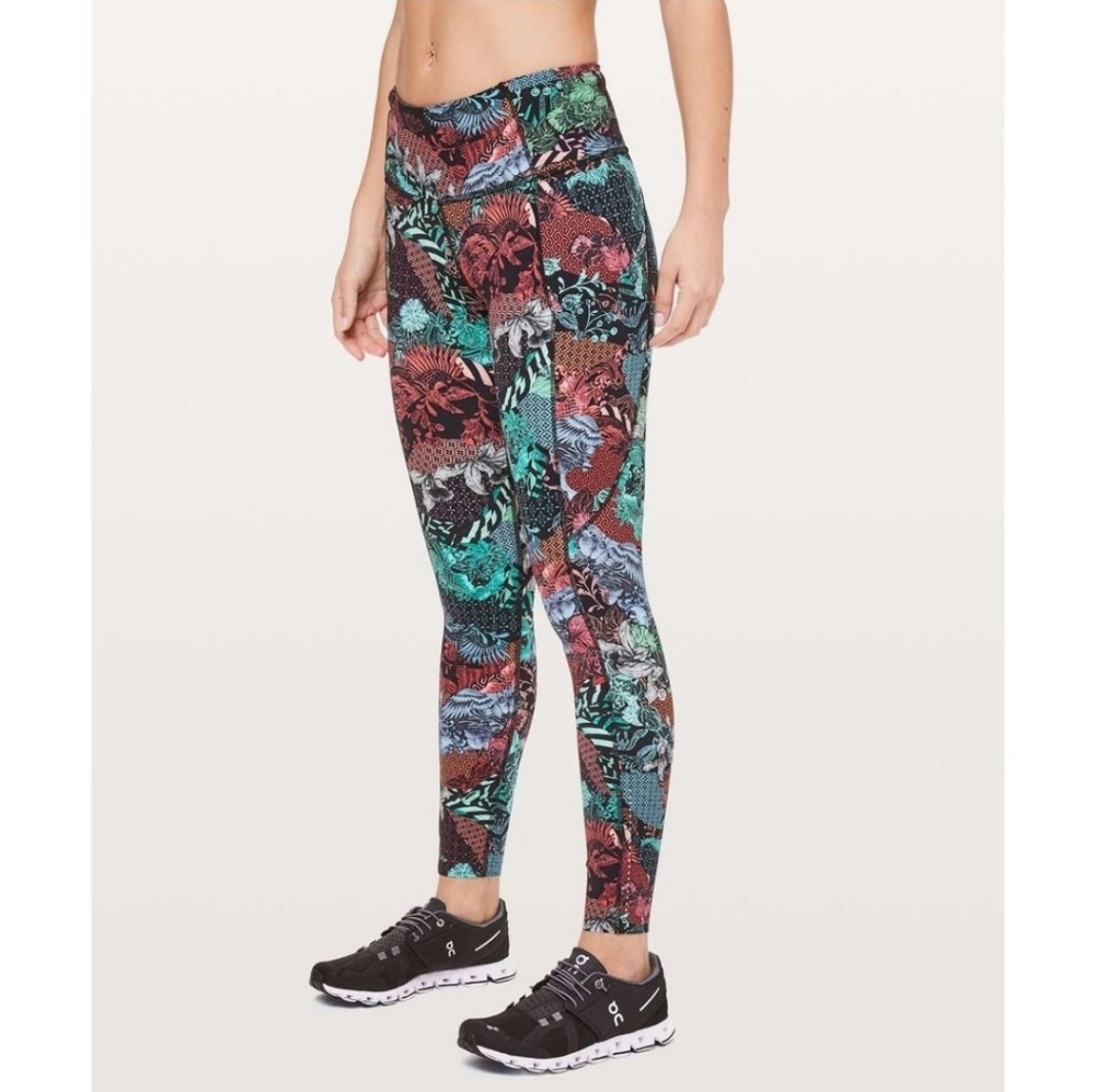 Lululemon Fast & Free 7/8 Tight II Zen Clash Multi Size 4 W5ATMS